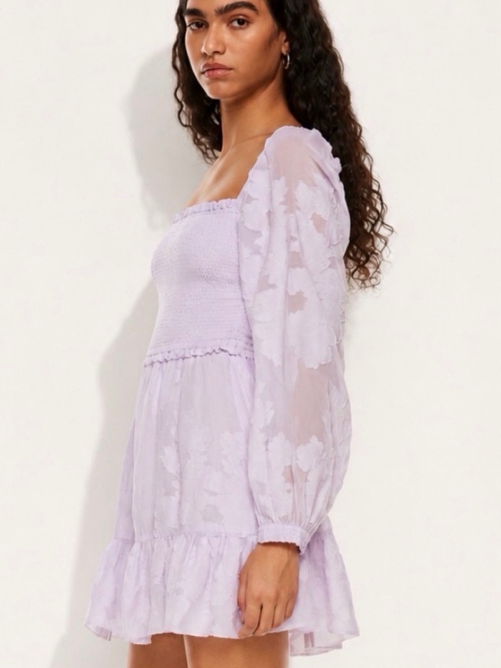 Aritzia WILFRED Tempest Dress Size M Ice Lavender Floral - Picture 5 of 11